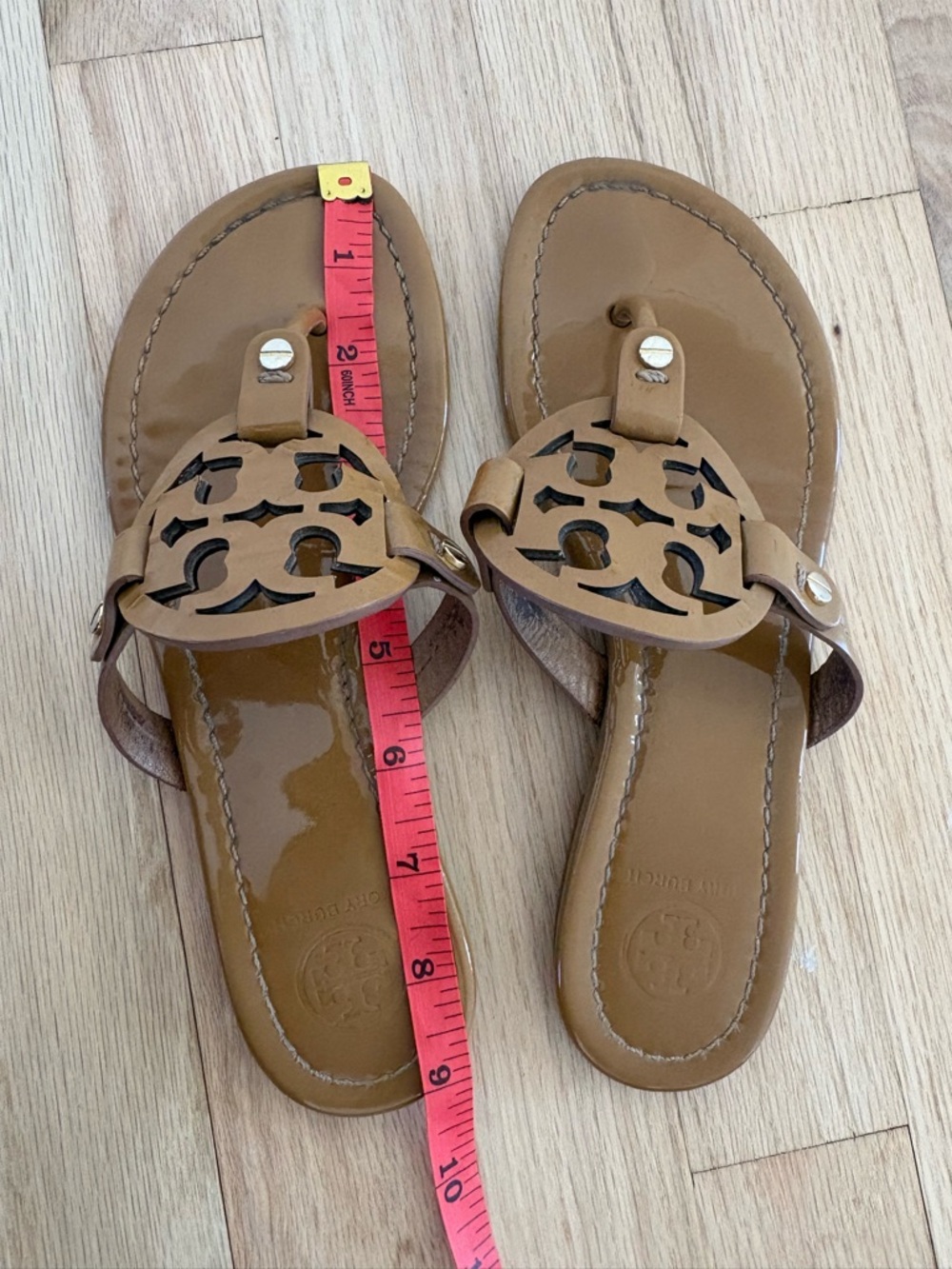 Tory Burch Tan Miller Patent Sandal - Picture 14 of 16